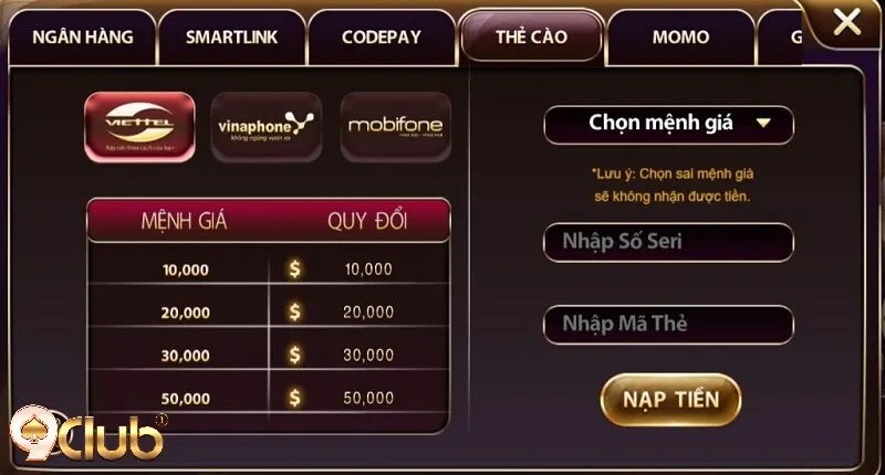 Thông Tin Chi Tiết Về Chương Trình Slot Thưởng Nạp Tiền Tại 9Club